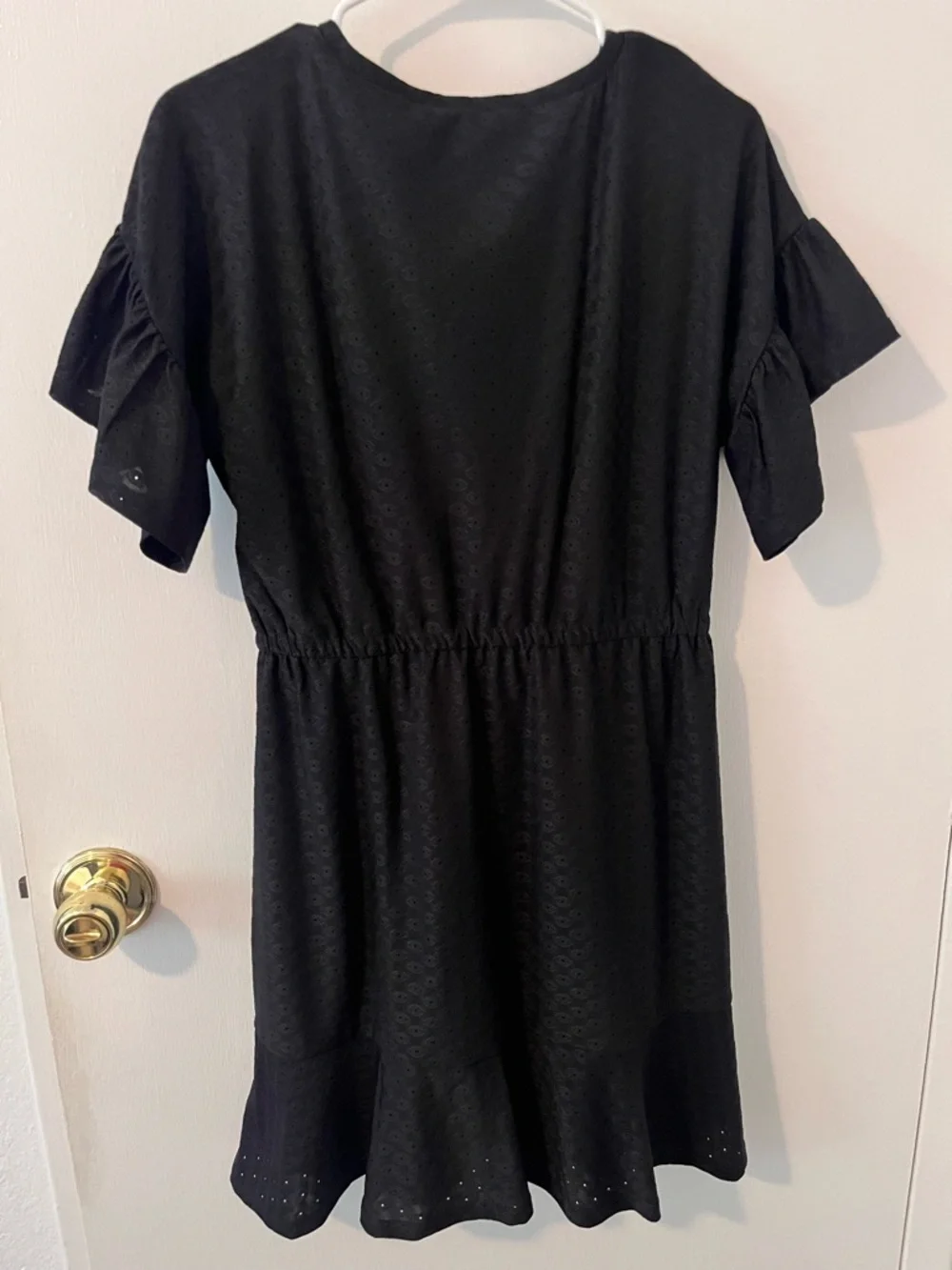 NWT Michael Kors Womens Black Lace-up Elastic Waist Lined Mini Dress Medium